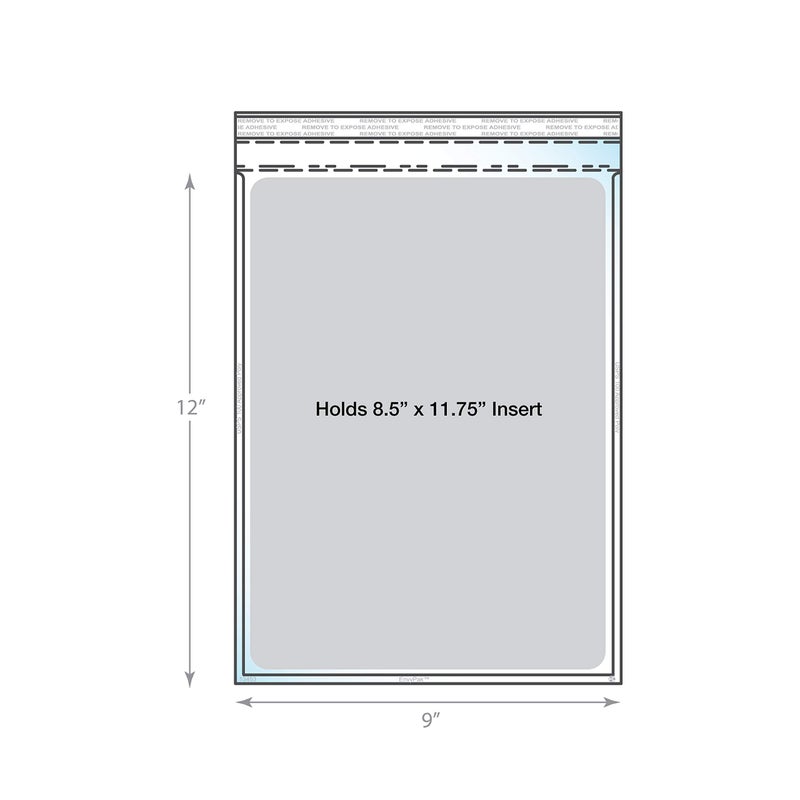 EnvyPak Clear Catalog Envelope - Vertical Style -Permanent Peel and Seal Closure Holds 8.5â€³ x 11â€³ Insert - Box of 50 - Image 3